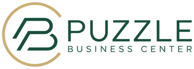 Puzzle Business Center, logo PBC or champagne